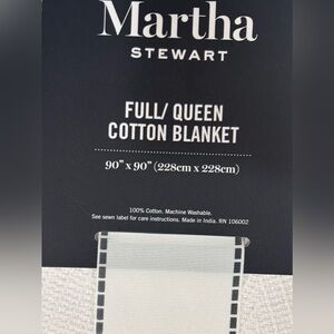 Martha Stewart: 100% Cotton Cotton Cream  Minimalist Blanket